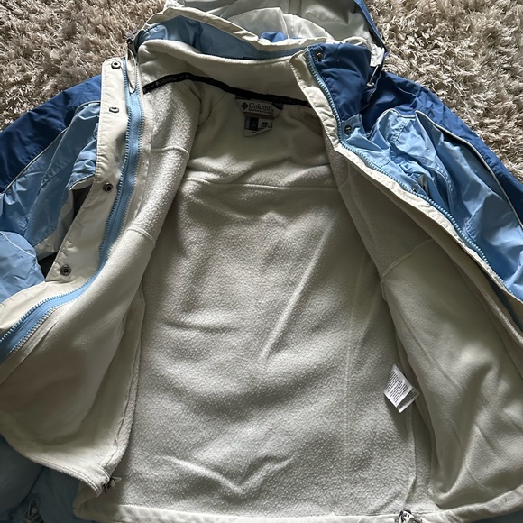 Columbia Vertex Hooded Ski Jacket Winter Small Blue 2 In 1 Snow Sports Warm - Picture 13 of 15